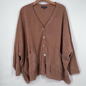 Barefoot Dreams Oversized Button Front Cardigan in Dusty Brown